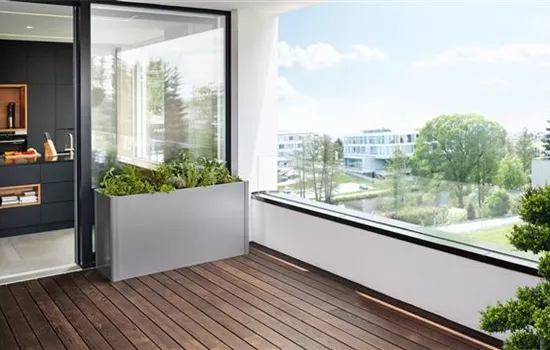 Bac à plantes Belvedere gris quartz métallique Bac à plantes Belvedere gris quartz métallique